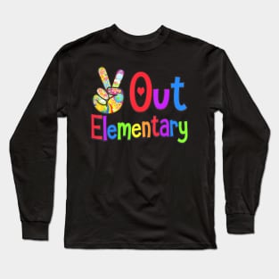 Peace Out Elementary - Last Day of School Elementary Grad Long Sleeve T-Shirt